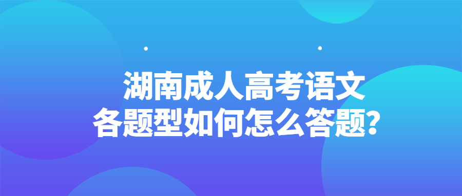 湖南成人高考語文