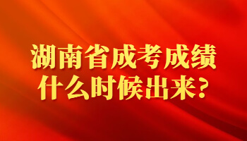 湖南省成考成績什么時候出來?