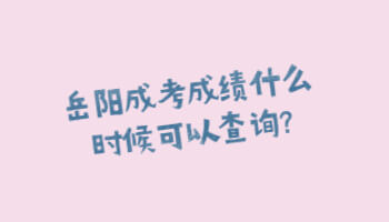 岳陽成考成績什么時候可以查詢?