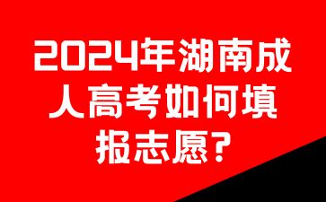 2024年湖南成人高考如何填報志愿?