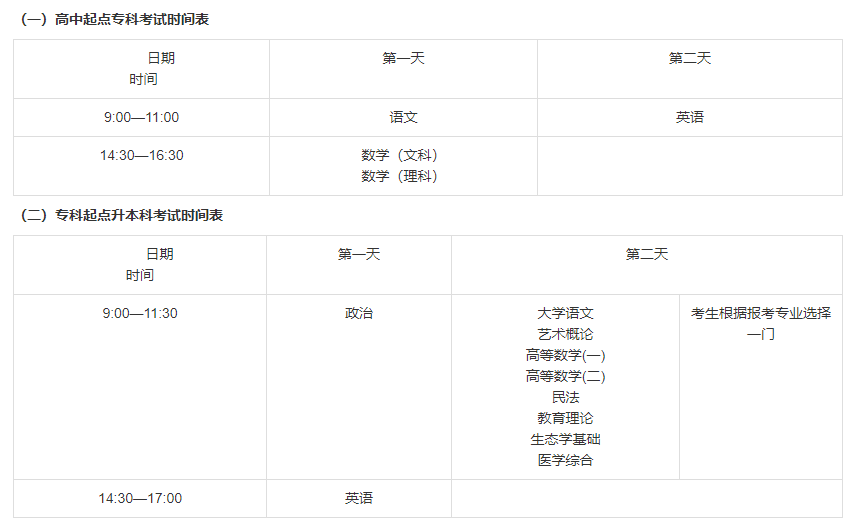 2024年湖南成考考試時(shí)間安排一覽表